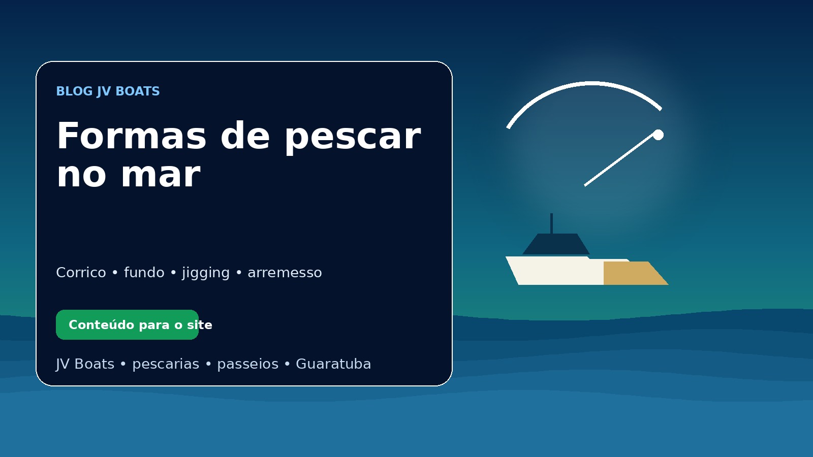 Formas de pescar: corrico, isca natural, rodada e parada no ponto